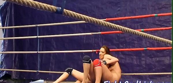  Lesbian domina wrestling with pretty babe